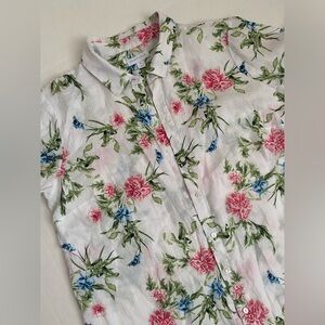 Charter Club Floral Linen Blouse – Size M